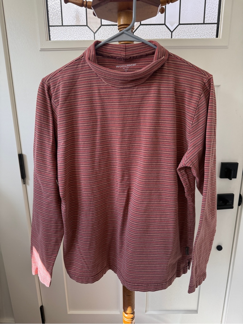 Woolrich- Women’s XL- Rust Red Multi-Stripe Long Sleeve Shirt
